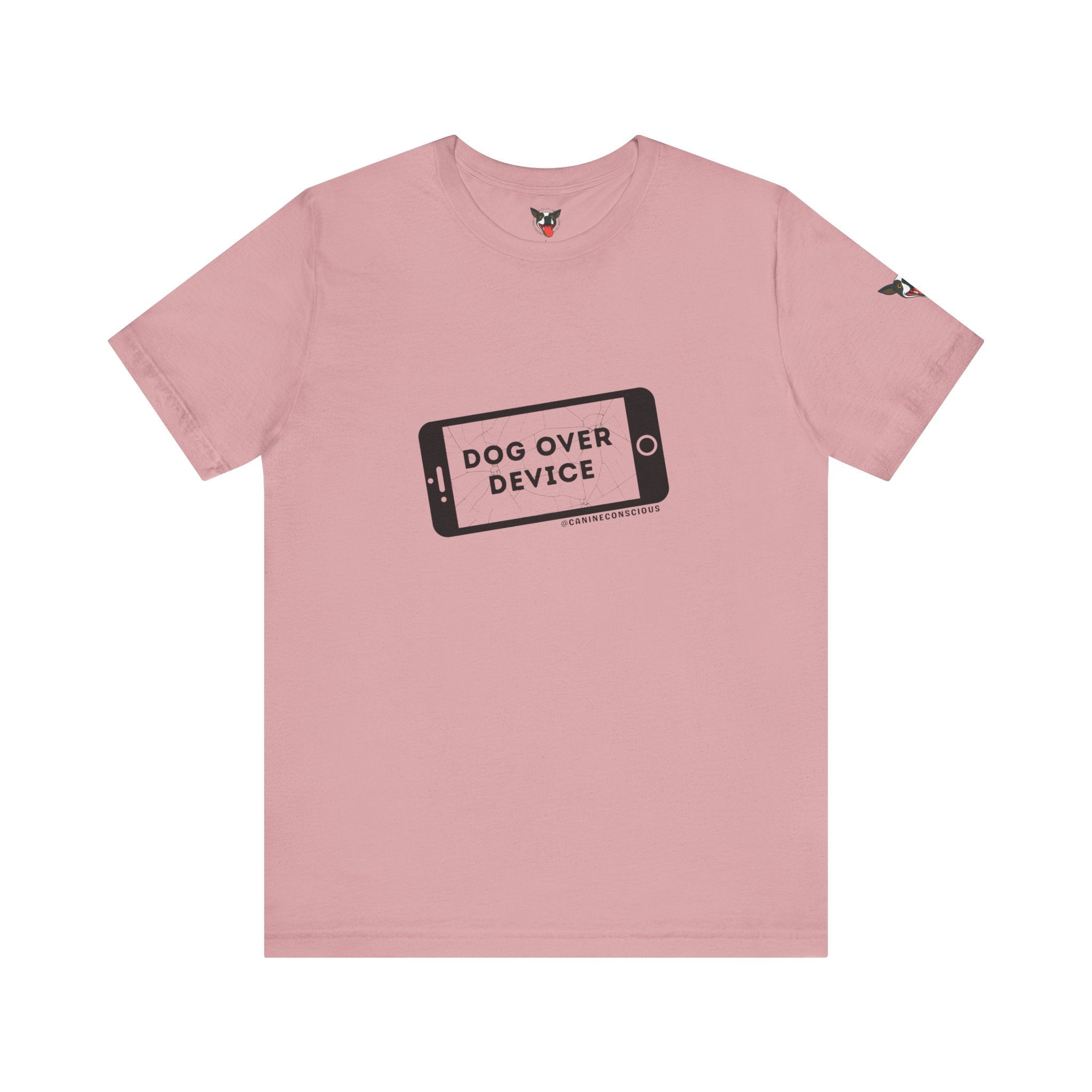 Dog Over Device Tee, Motivational Short Sleeve Shirt, Dog Lover Merchandise, Casual Everyday Wear, Animal Advocacy Apparel