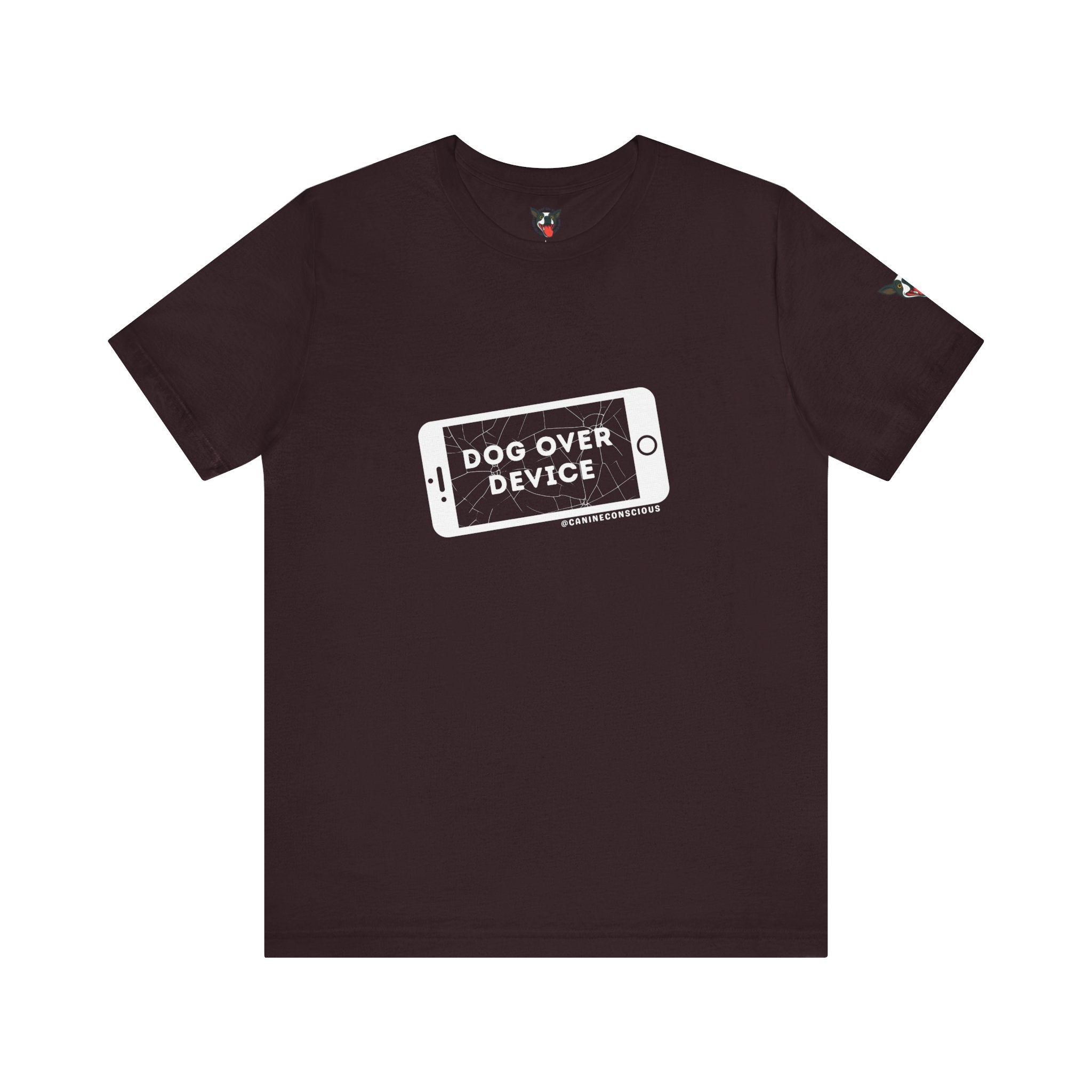 Dog Over Device Tee, Motivational Short Sleeve Shirt, Dog Lover Merchandise, Casual Everyday Wear, Animal Advocacy Apparel